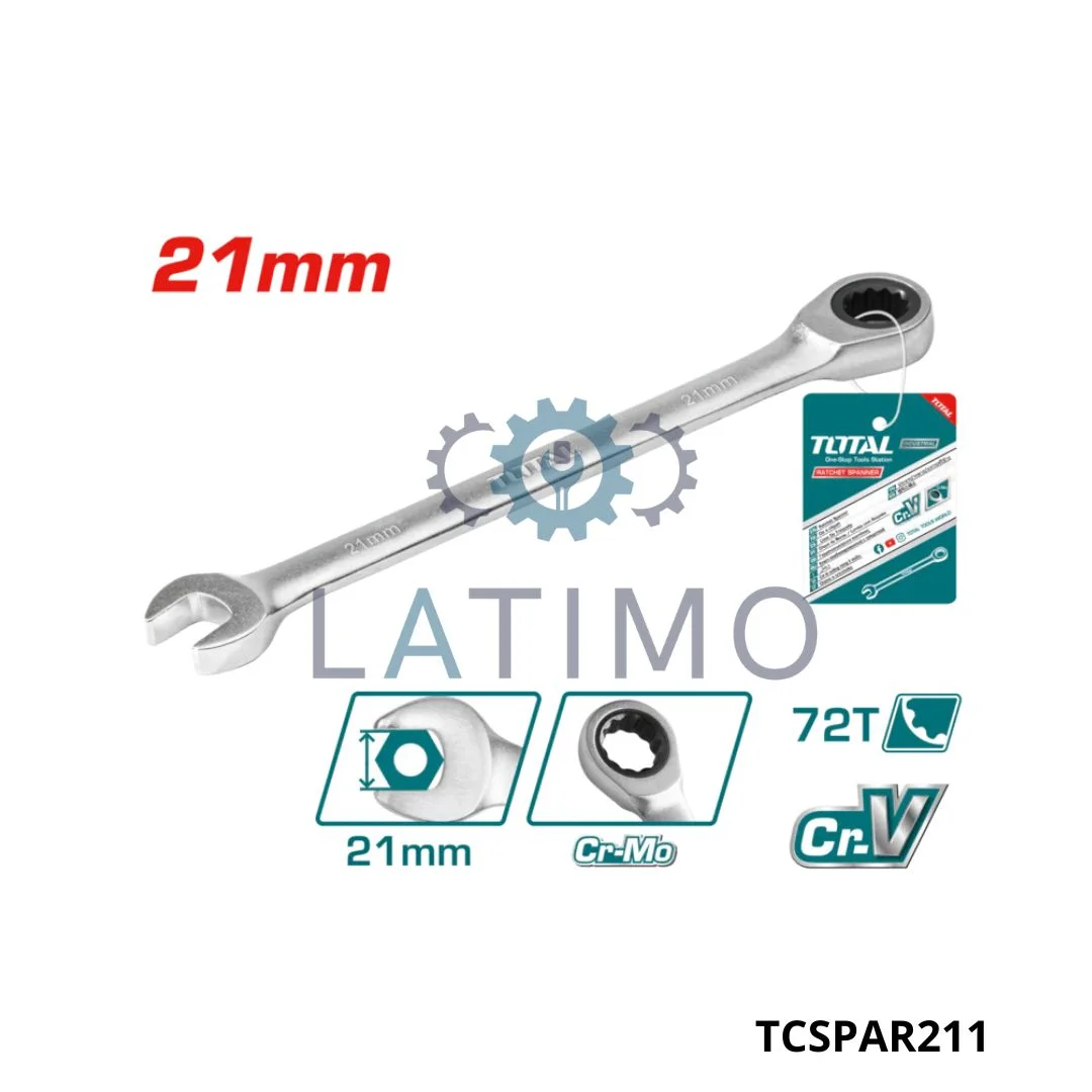 TOTAL Cle mixte a cliquet 21mm TCSPAR211